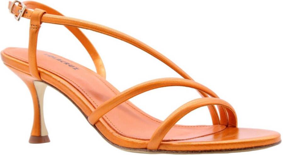 Lola Cruz Hoge hak sandalen met stoffen details Oranje Dames