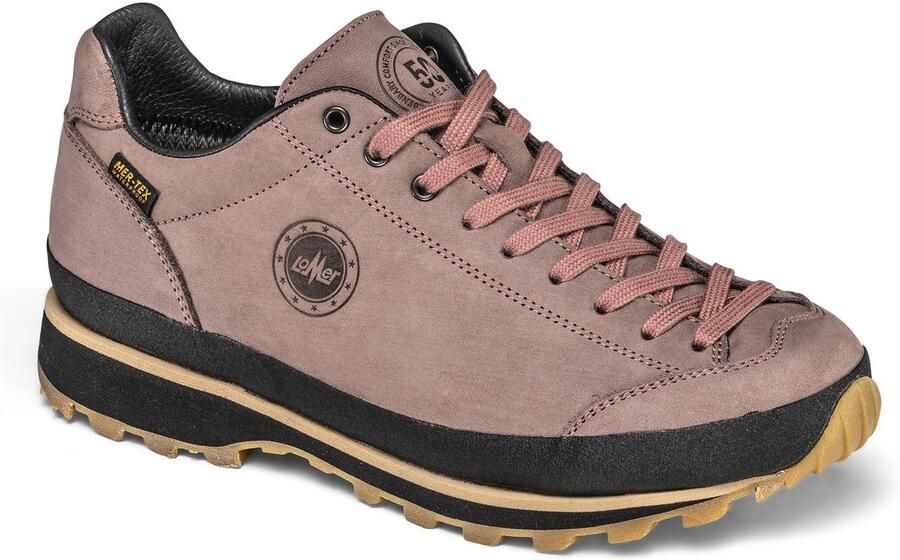 Lomer Bio Naturale low mtx bruin roze wandelschoenen dames (38.50088.A.03)