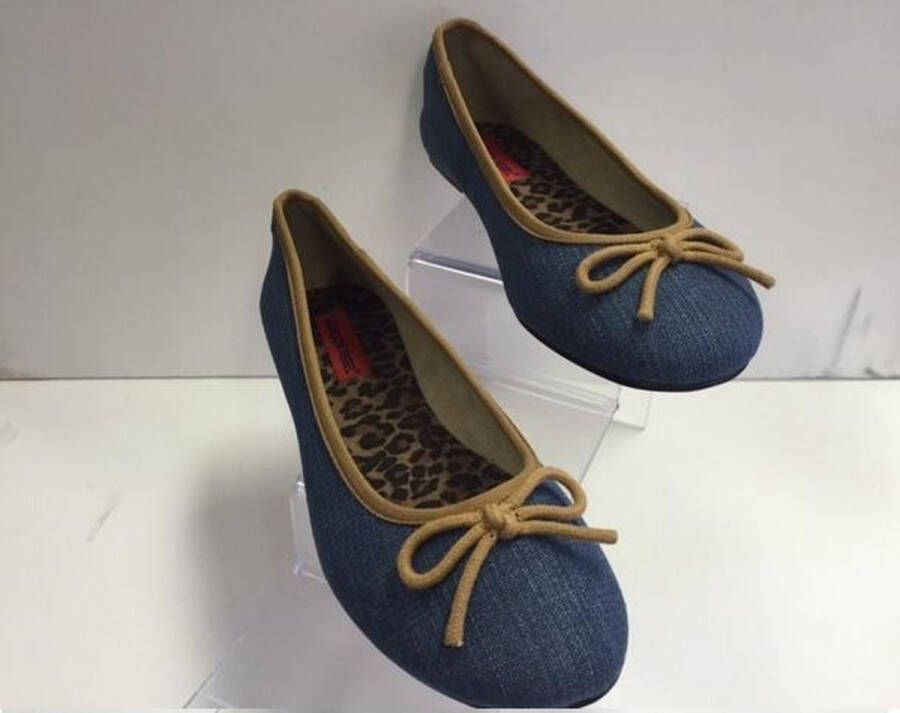 London Rebel Ballerina Denim met strikje (valt als )