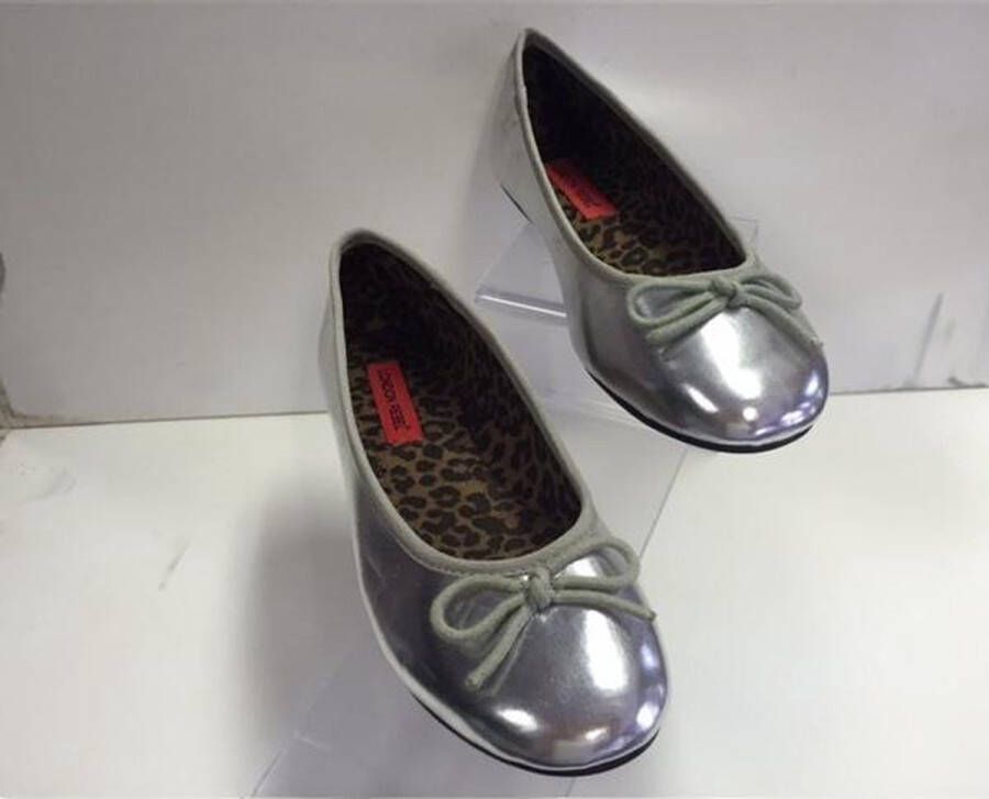 London Rebel Ballerina Zilverkleur met strik (valt als ) - Foto 5