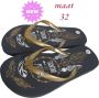 LONERIACCO Indiana teenslipper zwart goud met strass steentjes - Thumbnail 15