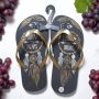 LONERIACCO Indiana teenslipper zwart goud met strass steentjes - Thumbnail 2