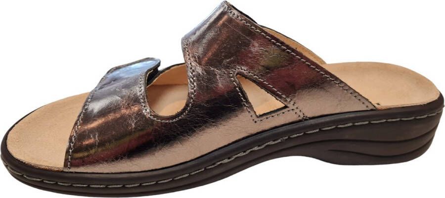 Longo 1006389 Dames Slipper Muiltje Donker Zilver