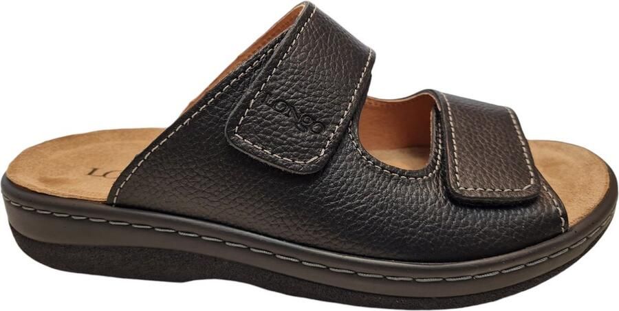 Longo 1012090 0 Schwarz Heren Slippers Slides Zwart