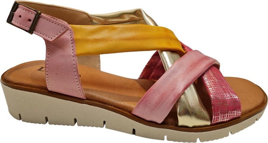 Longo 1126812 rosa multi 5 Dames Sandalen Roze