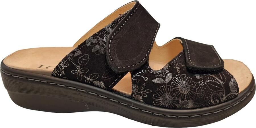 Longo 1135535 Schwarz Dames Slides Slippers Zwart