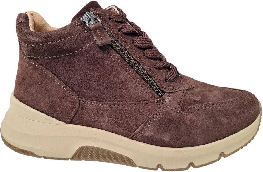Longo Bruine Suede Dames Veterschoenen Bruin