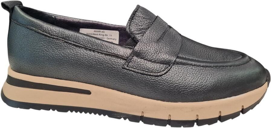 Longo 1152698 Navy Perlato Leren Dames Instappers Blauw