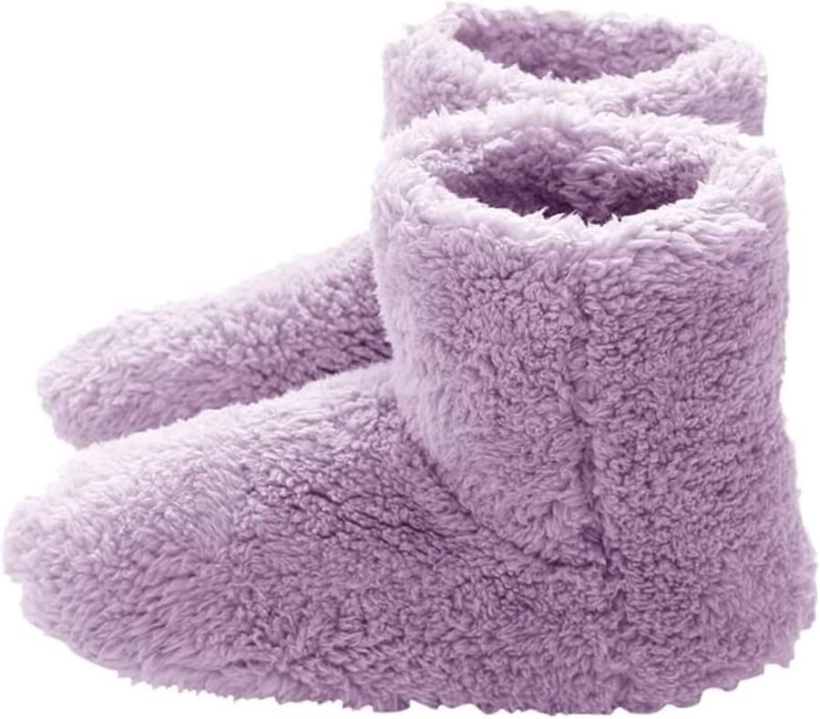 Longziming -USB Verwarmde Sloffen voor Dames Roze One Size ??39) Elektrische Pantoffels van Koraalfluweel met 5V Verwarming & Antislip Zool