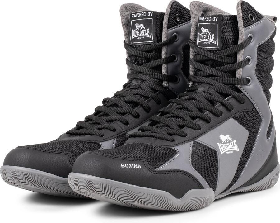 Lonsdale Heskin boksschoenen (1 paar) Zwart Grijs Wit - Foto 2