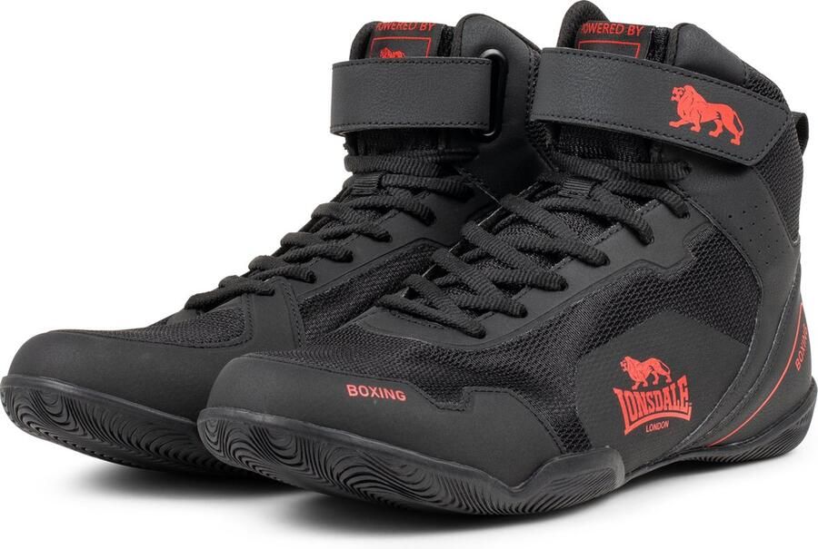 Lonsdale Rufford Boxschuhe (1 Paar) Black Red - Foto 2
