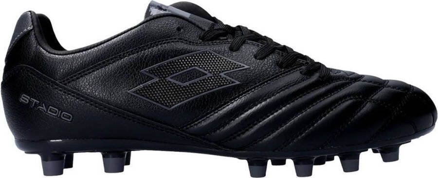 Lotto Stadio 300 III FG senior voetbalschoenen zwart antraciet