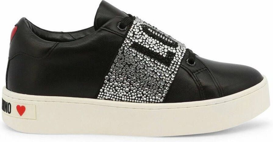 Love Moschino Sneakers Van Leer En Synthetisch Materiaal Met Rubberen Zool