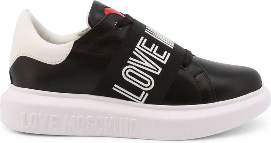 Love Moschino Platform Sneakers met Oogjes Detail Black Dames