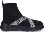 Love Moschino Stoffen Sneakers uit de Herfst Winter Collectie Black Dames - Thumbnail 1