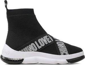 Love Moschino women shoes high top trainers sneakers Zwart Dames