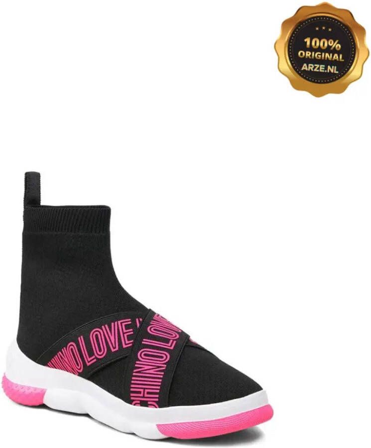 Love Moschino Dames Herfst Winter Elastische Sneakers Zwart Dames