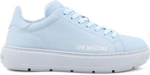 Love Moschino Dames Leren Sneakers Stijl Ja15304G1Gia0 Blauw Dames