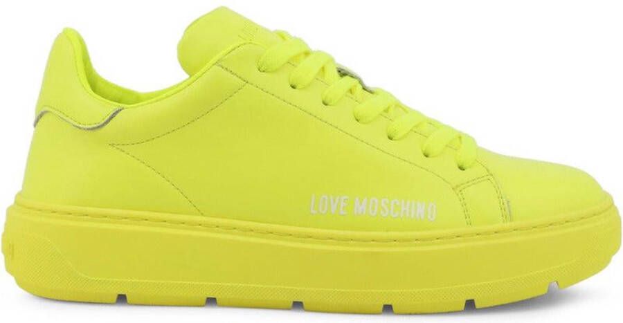 Love Moschino Dames Leren Sneakers Lente Zomer Collectie Green Dames