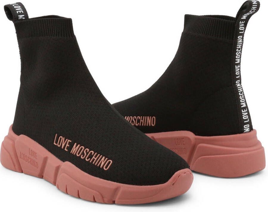 Love Moschino Stoffen Sneakers met Rubberen Zool voor Herfst Winter Black