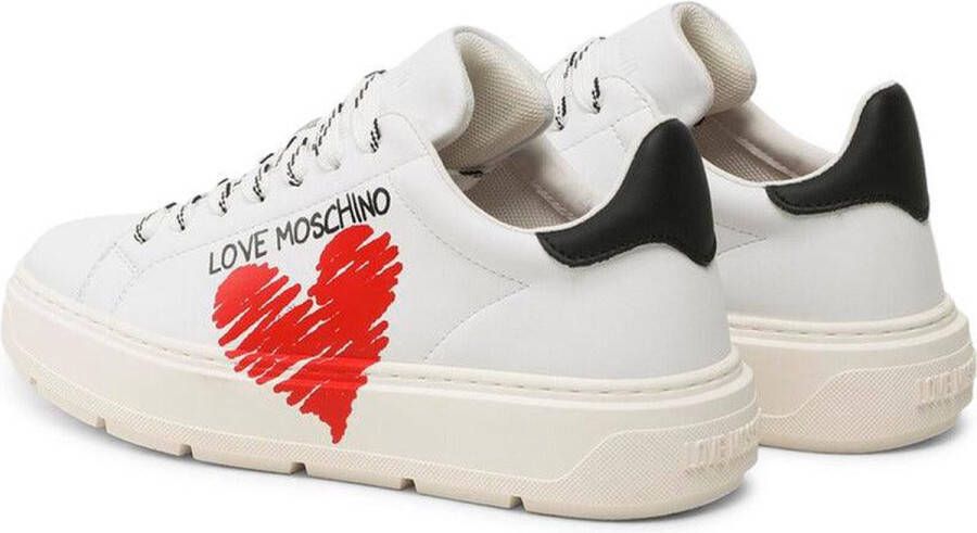 Love Moschino Dames Leren Sneakers Lente Zomer Collectie White Dames
