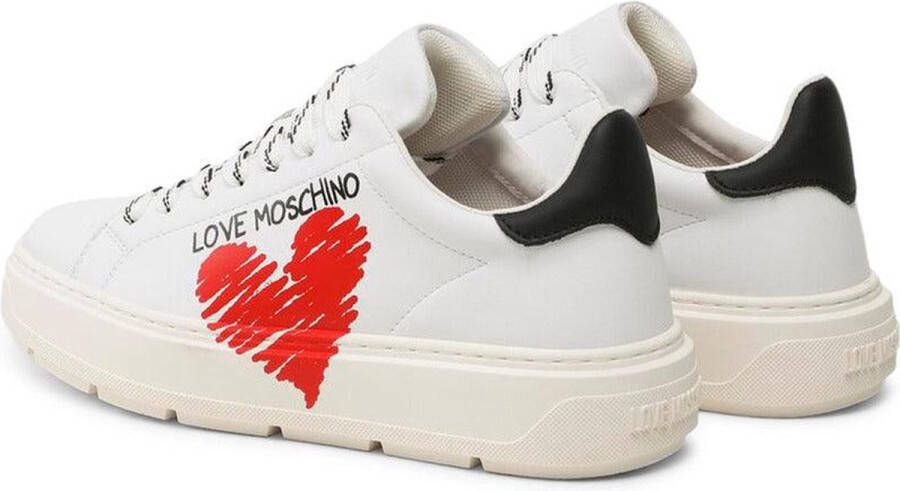 Love Moschino Dames Leren Sneakers Lente Zomer Collectie White Dames