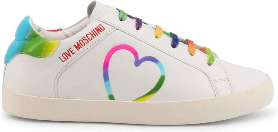 Love Moschino Leren Sneakers voor Dames Lente Zomer Collectie White Dames