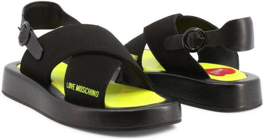 Love Moschino Platte sandalen voor vrouwen Stijl Ja16123G0Eizn Zwart Dames