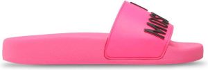 Love Moschino Stijlvolle rubberen sliders voor vrouwen Roze Dames