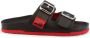 Love Moschino Leren Sliders voor Lente Zomer Collectie Black - Thumbnail 1