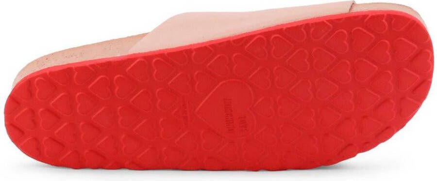 Love Moschino Leren Sliders voor Dames Lente Zomer Collectie White Dames
