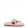 Love Moschino Leren Sliders voor Dames Lente Zomer Collectie White Dames - Thumbnail 1