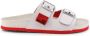 Love Moschino Leren Sliders voor Dames Lente Zomer Collectie White Dames - Thumbnail 1