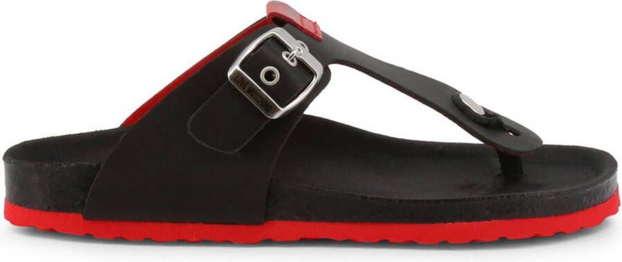 Love Moschino Leren Flip Flop Sandalen voor Dames Lente Zomer Black Dames