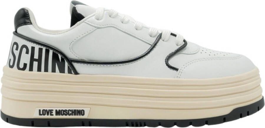 Love Moschino Witte Casual Sneakers voor Vrouwen Wit Dames