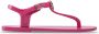 Love Moschino Platte Sandalen voor Dames Collectie Primavera Verano Rood Dames - Thumbnail 1