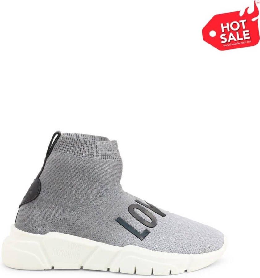 Love Moschino Grijze Slip-On Platform Sneakers Vrouwen Gray Dames