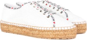 Love Moschino Glitter Hart Slip-On Sneakers Wit Dames
