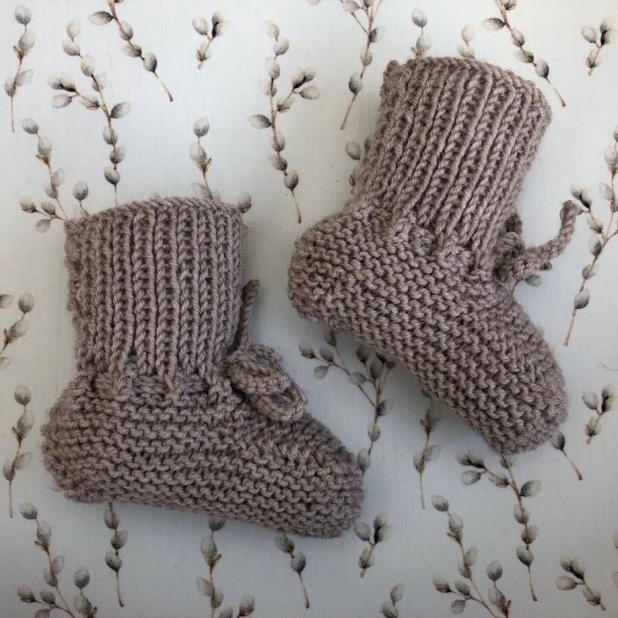 Lovely Stitches Gebreide Babyslofjes Kort Beige Merino Wol Lovely Stitche - Foto 1