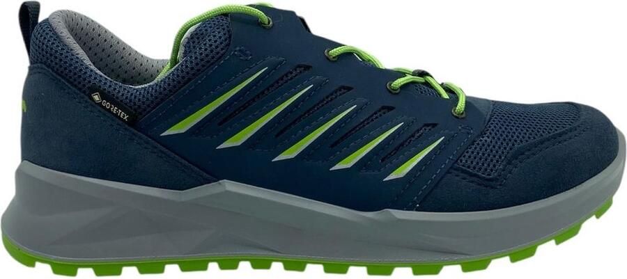 Lowa Axos Gtx Lo Junior Kinder Lage Wandelschoen Steel Blue Lime