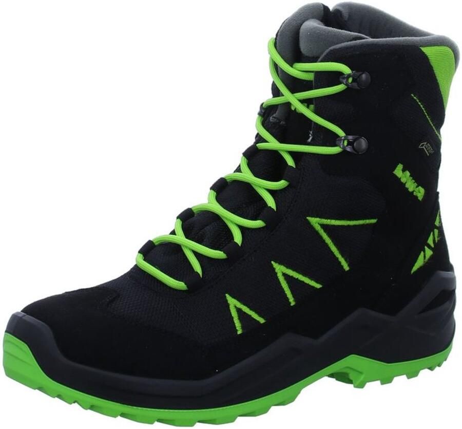 Lowa Jonas GTX Mid Winterschoen Junior Zwart Limoengroen