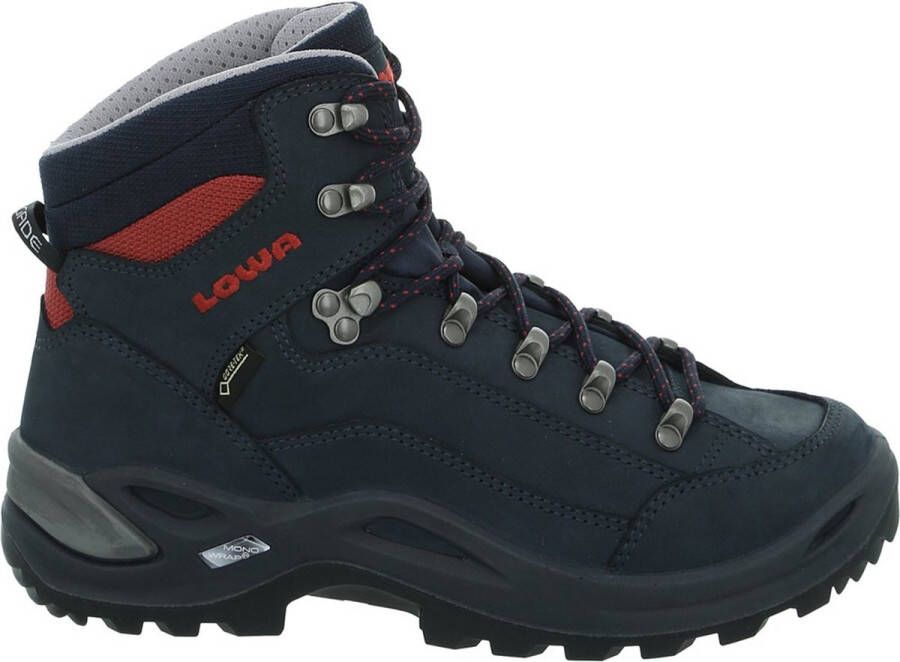 Lowa Renegade Mid GTX Wandelschoenen Dames Marineblauw Donkerrood