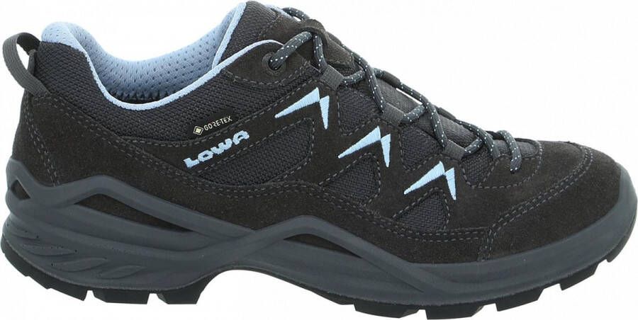 Lowa Sirkos Evo GTX Lo Wandelschoenen Dames Donkergrijs Lichtblauw