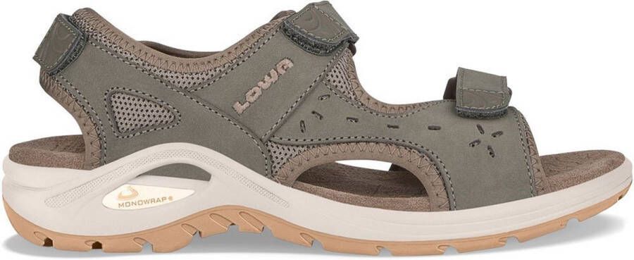 Lowa Platte Sandalen van Nubuck Leer Green Dames