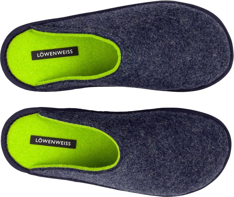 Löwenweiss Loewenweiss Lowenweiss Hygge Bicolor Pantoffels Handgemaakte Wolvilt Sloffen Blauw GroenLowenweiss Hygge Bicolor Pantoffels Handgem BLAUW