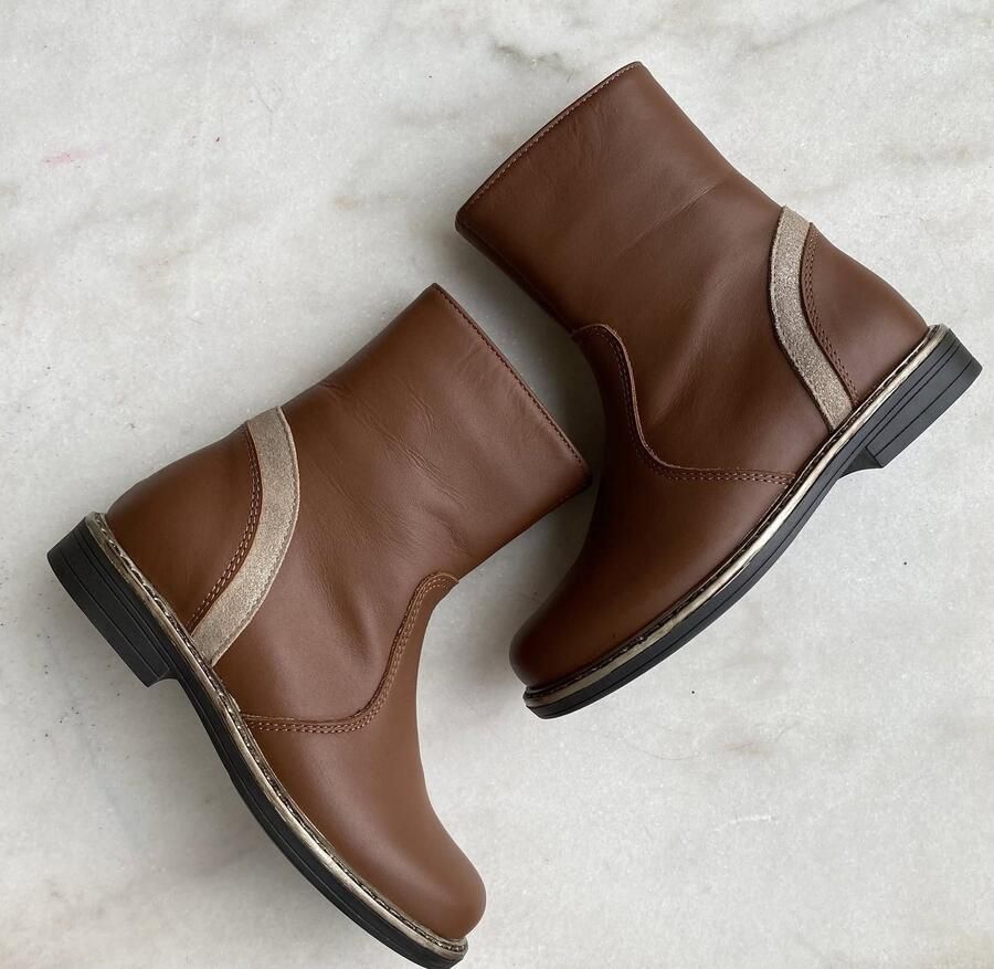 Luca meisjesbootie leder cognac