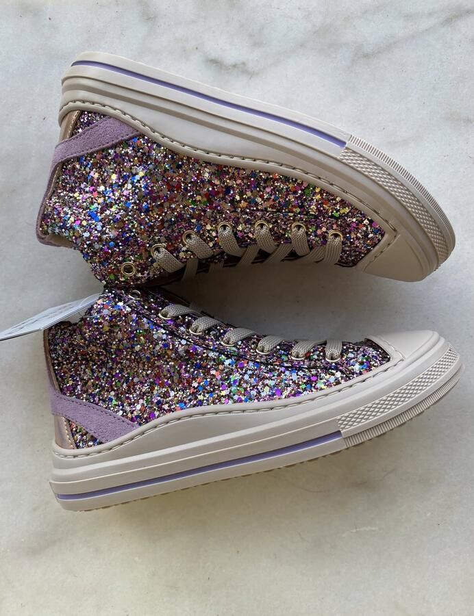Luca meisjessneaker glitter met beschermtop