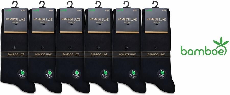 Lucky Livoni Bamboe -Heren Zwart sokken 6 paar. 40-44 anti bacterieel ademend -gezond mooei - Foto 3