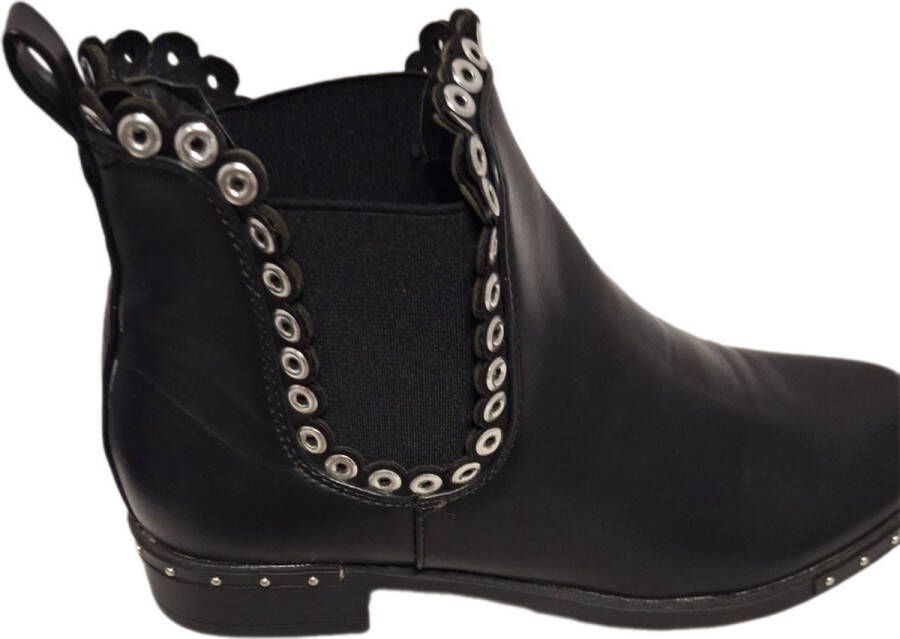 LUCKYSHOES LUCKY SHOES-ENKELBOOTS-LEDERLOOK-STUDS DECORATION