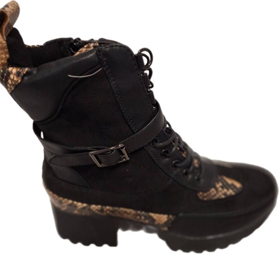 LUCKYSHOES -BIKERBOOTS-SUEDELOOK SNAKE-PLATEAUZOOL